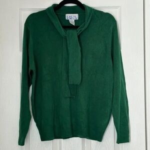 Vintage BFA Classics Petite XL X-Large Hunter Green Pullover Sweater 90's 80's